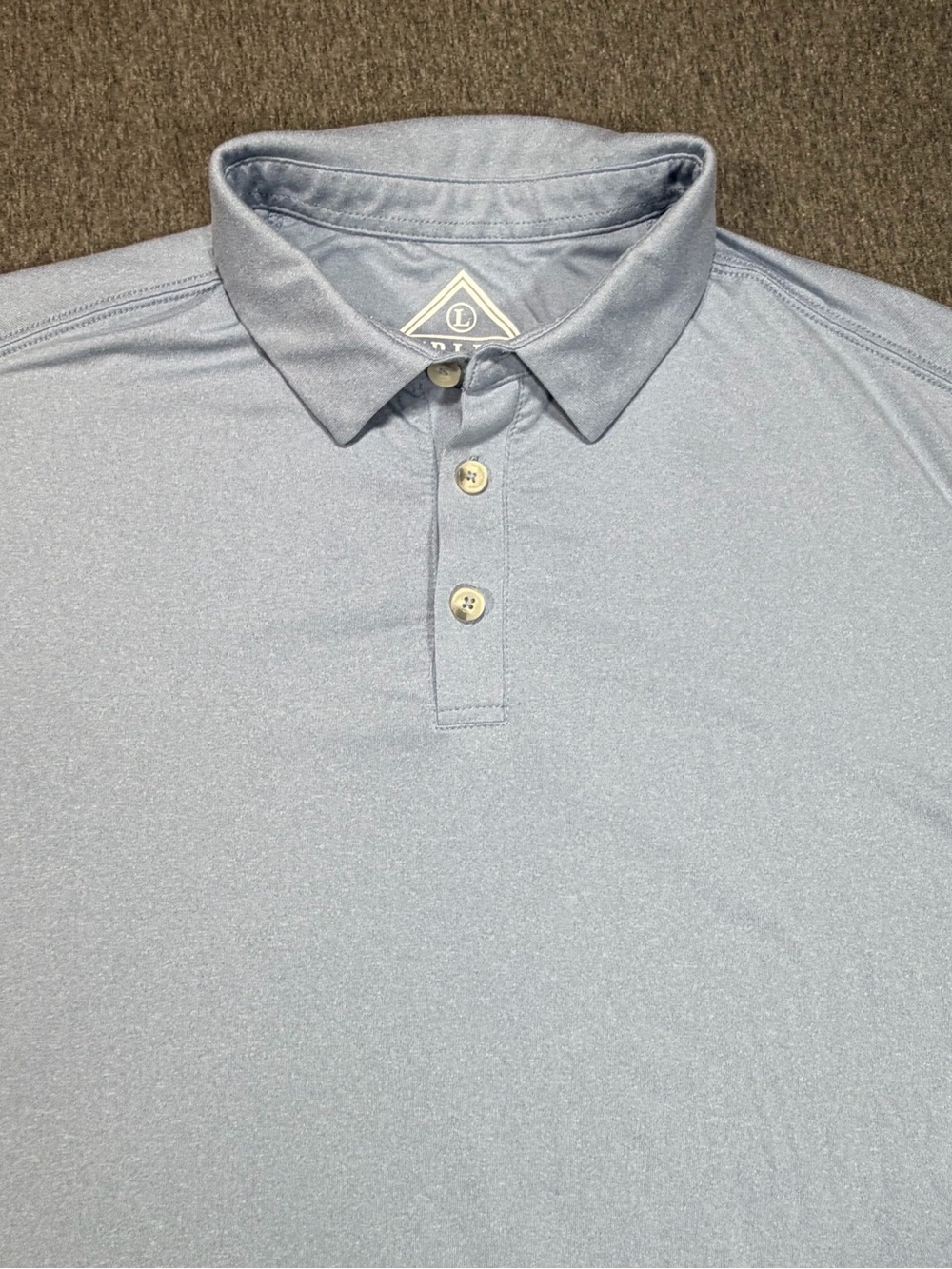 BURLEBO Light Blue Men’s Polo Shirt Performance Large Short Sleeve